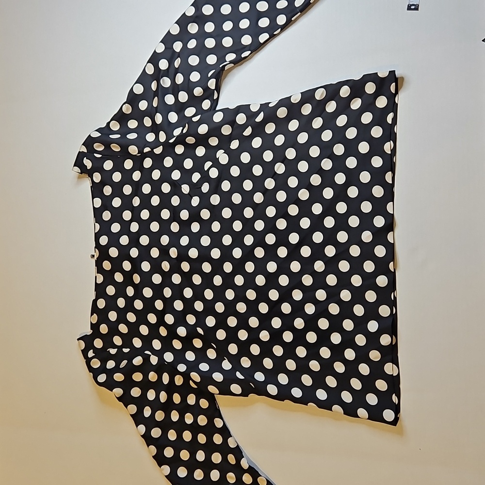 J. Crew Black Polka Dot Blouse with White Dots